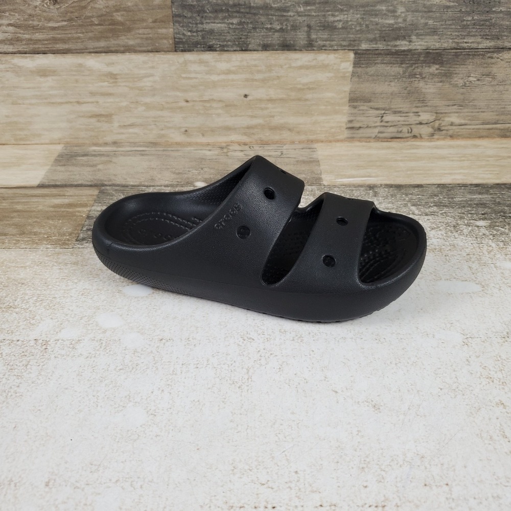 Crocs Classic V2 Kids Slide Sandal Sz 11 C11 Black Rubber Slip On Open Round Toe